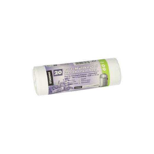 Soppåse, LDPE mit Duft 60 l 72 cm x 60 cm vit - Lavendel 1