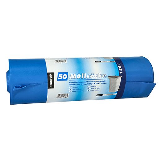 Soppåse, LDPE 120 l 110 cm x 70 cm blå 1
