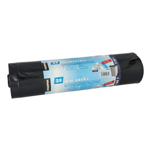 Soppåse, LDPE 120 l 110 cm x 70 cm svart 1