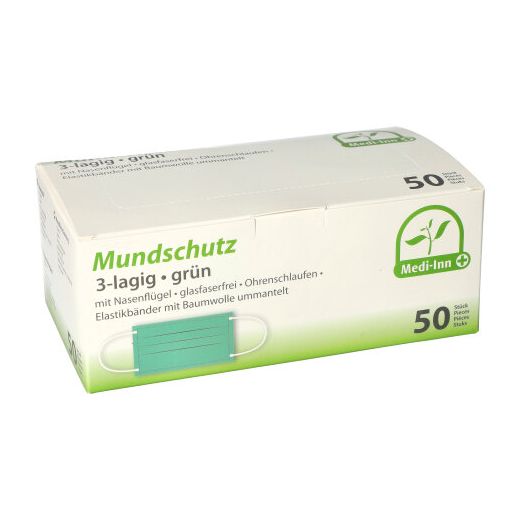 Munskydd, 3-lager Fleece 9 cm x 17,5 cm grön med näsklämma 1
