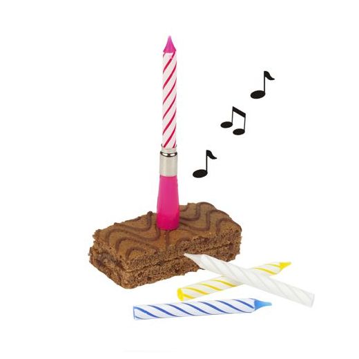 Musikljus 12 cm sorterade färger "Happy Birthday" med 3 extra ljus 1