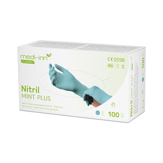 "Medi-Inn® Classic" Handskar, Nitril opudrade mynta "Nitril Mint Plus" Storlek L 1