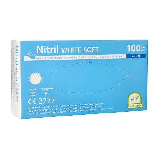 "Medi-Inn®" Handskar, Nitril opudrade "White Soft" vit White Soft, Größe M 1