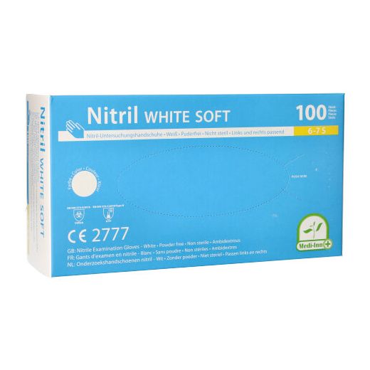 "Medi-Inn®" Handskar, Nitril opudrade "White Soft" vit White Soft, Größe S 1