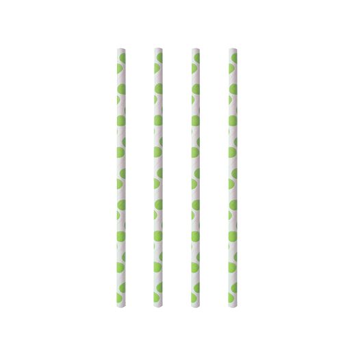 Sugrör av papper Ø 6 mm · 20 cm "green Dots" 1