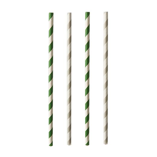 Sugrör av papper "pure" Ø 6 mm · 20 cm sorterade färger "Stripes" 1