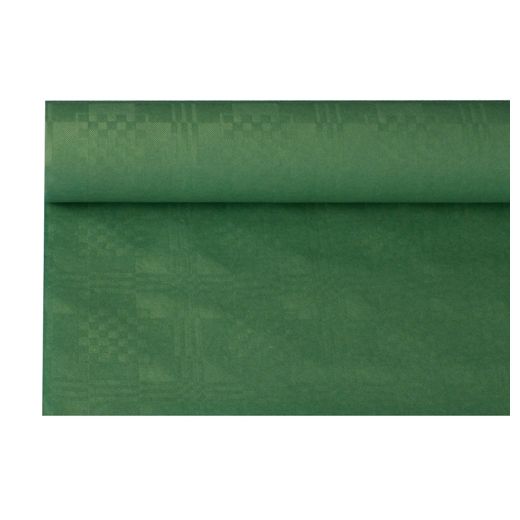 Pappersduk med damastprägling 8 m x 1,2 m mörkgrön 1