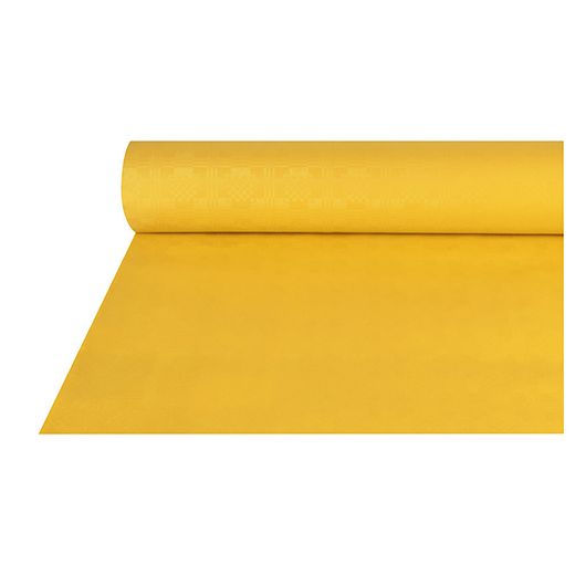Pappersduk med damastprägling 50 m x 1 m gul 1