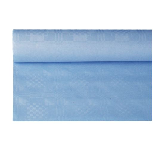 Pappersduk med damastprägling 8 m x 1,2 m ljusblå 1