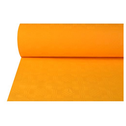 Pappersduk med damastprägling 50 m x 1 m orange 1