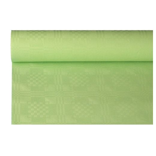 Pappersduk med damastprägling 8 m x 1,2 m pastellgrön 1