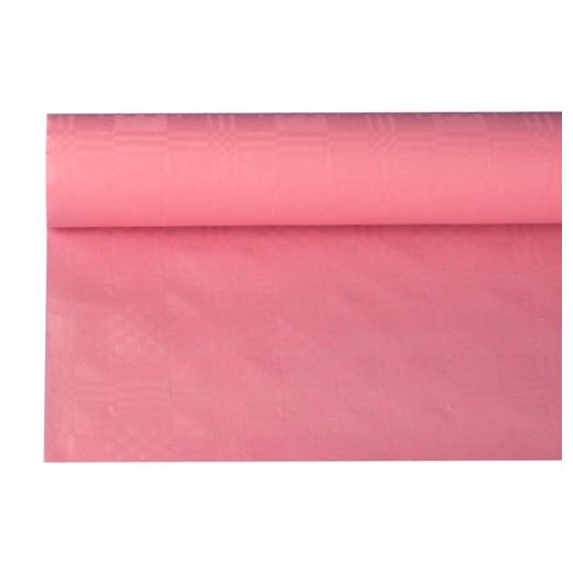 Pappersduk med damastprägling 8 m x 1,2 m rosa 1