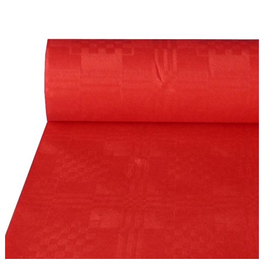 Pappersduk med damastprägling 50 m x 1 m röd 1