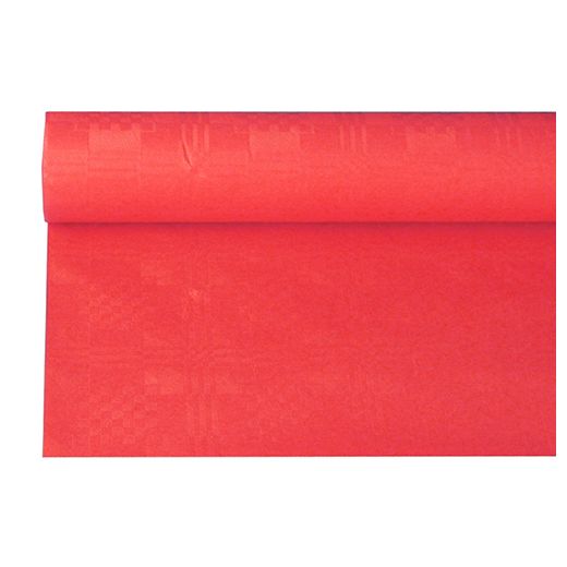 Pappersduk med damastprägling 6 m x 1,2 m röd 1