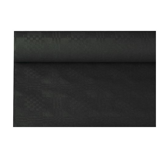 Pappersduk med damastprägling 6 m x 1,2 m svart 1