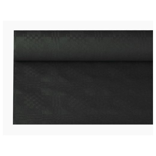 Pappersduk med damastprägling 8 m x 1,2 m svart 1