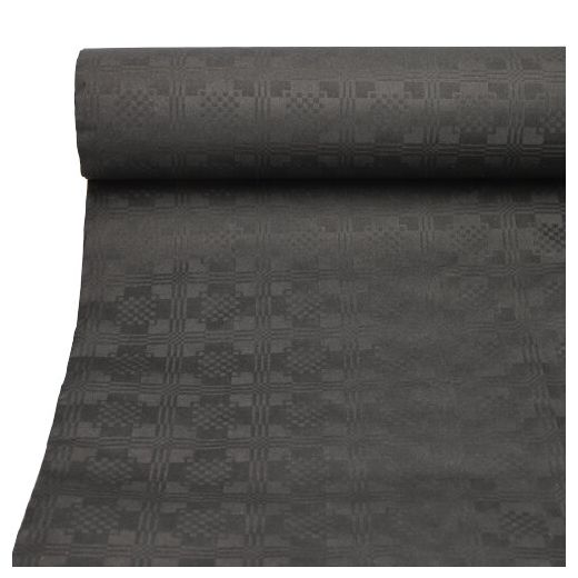 Pappersduk med damastprägling 50 m x 1 m svart 1