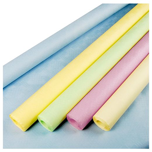 Pappersduk med damastprägling 8 m x 1 m sorterade färger 1