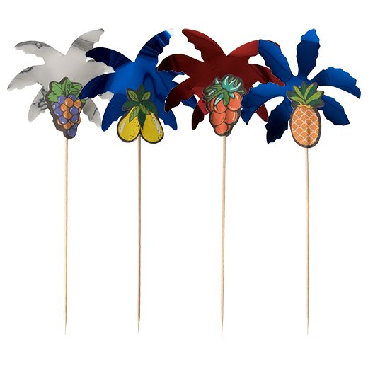 Partypinnar 19,5 cm sorterade färger "Palm Leaf" 1