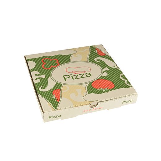 Pizzakartong, Cellulose "pure" kantig 24 cm x 24 cm x 3 cm 1