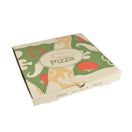 Pizzakartong, Cellulose "pure" kantig 26 cm x 26 cm x 3 cm 1