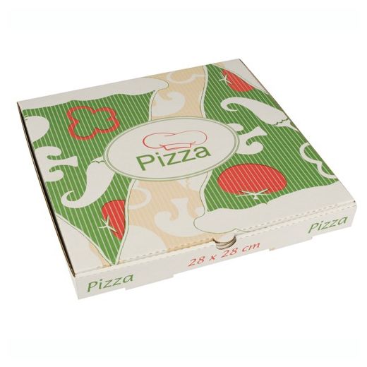 Pizzakartong, Cellulose "pure" kantig 28 cm x 28 cm x 3 cm 1