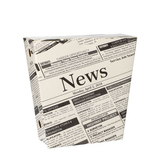 Pommes Frites bägare, papp 1200 ml 4,3 cm x 14,5 cm x 11 cm "Newsprint"  1