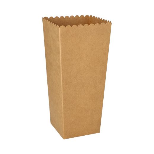 Popcornlådor Papp "pure" kantig 19,7 cm x 7 cm x 7 cm brun liten 1