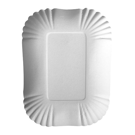 Skål, papper "pure" kantig 13 cm x 17,5 cm x 3 cm vit 1