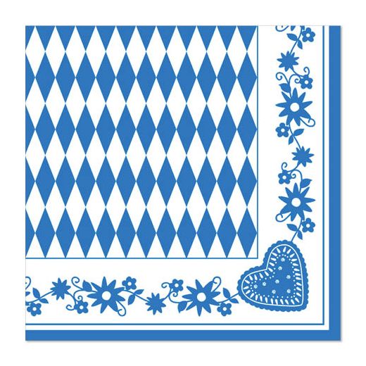 Servetter 1/4-vikt 40 cm x 40 cm "Bayersk blå" 1