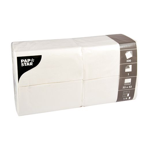 Servett 1-lags 1/8-vikt 33 cm x 33 cm vit 1