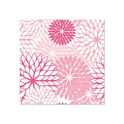 Servett, 3-lags 1/4-vikt 25 cm x 25 cm rosa "Floralies" 1