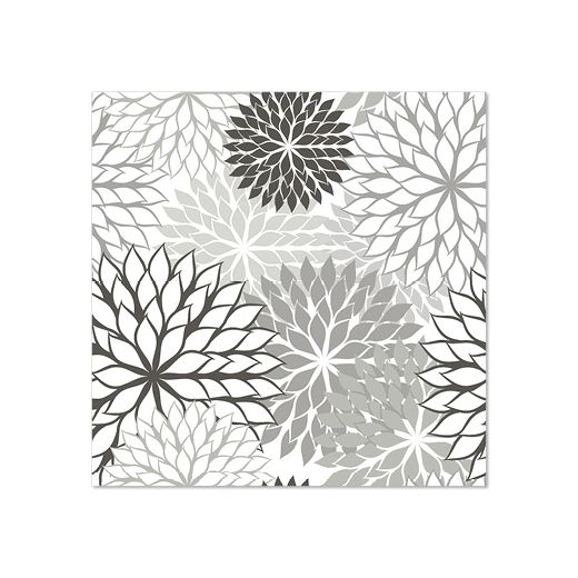 Servett, 3-lags 1/4-vikt 25 cm x 25 cm grå "Floralies" 1