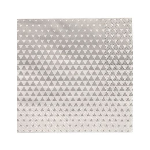 Servett, 3-lags 1/4-vikt 25 cm x 25 cm grå "Optik" 1