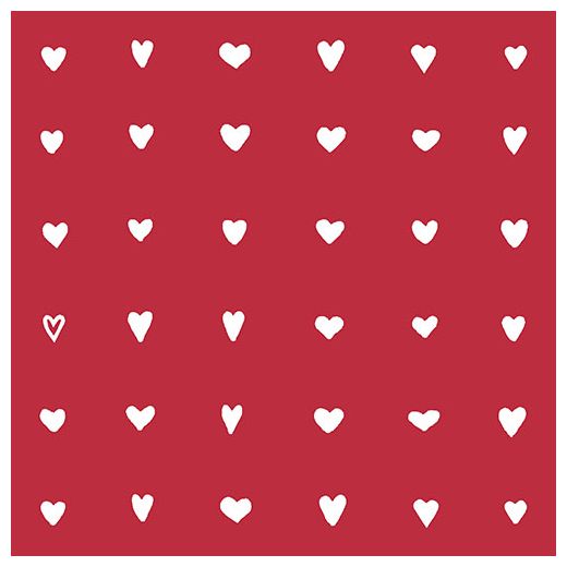 Servett, 3-lags 1/4-vikt 33 cm x 33 cm "Hearts" 1