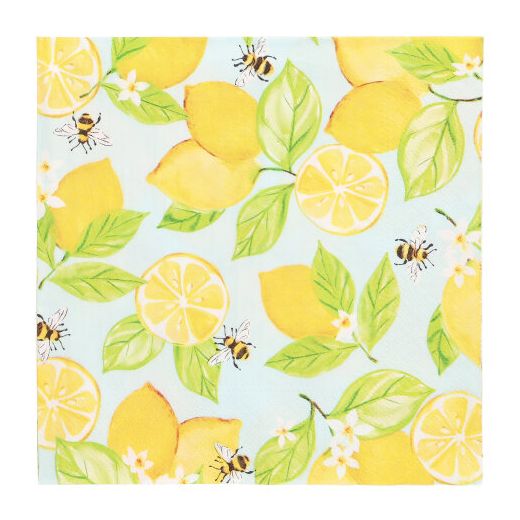 Servett, 3-lags 1/4-vikt 33 cm x 33 cm "Lemon Grove" 1