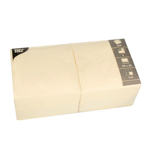 Servett, 3-lags 1/4-vikt 33 cm x 33 cm creme 1
