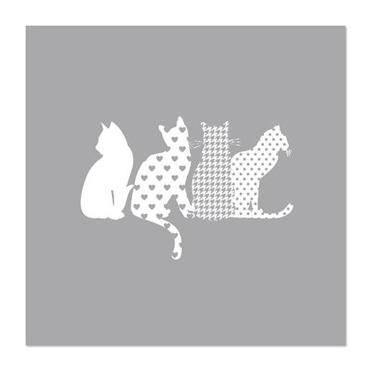 Servett, 3-lags 1/4-vikt 33 cm x 33 cm "Cats" 1