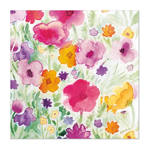 Servett, 3-lags 1/4-vikt 33 cm x 33 cm "Flower Field" 1