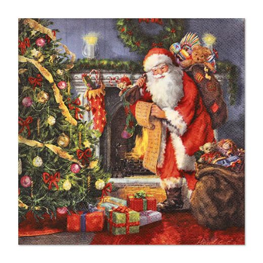 Servett, 3-lags 1/4-vikt 33 cm x 33 cm "Christmas Eve" 1