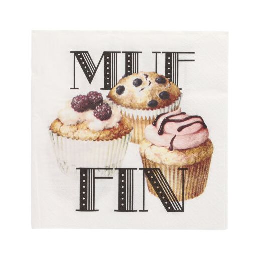 Servett, 3-lags 1/4-vikt 33 cm x 33 cm "Muffin" 1
