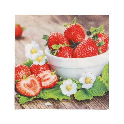 Servett, 3-lags 1/4-vikt 33 cm x 33 cm "Strawberry Taste" 1