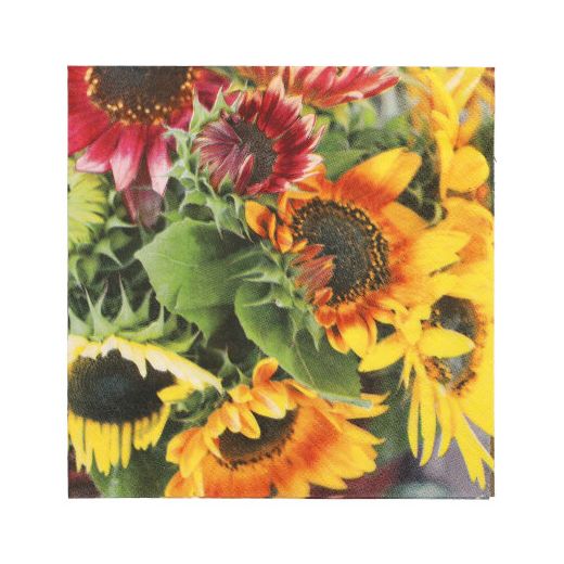 Servett, 3-lags 1/4-vikt 33 cm x 33 cm "Sunflower Bouquet" 1