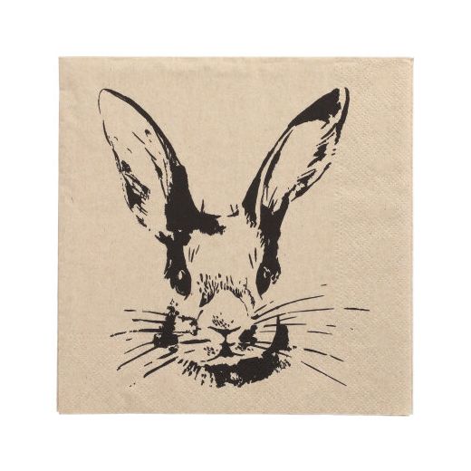 Servett, 3-lags 1/4-vikt 33 cm x 33 cm natur "My Name is Rabbit" av återvunnet papper 1