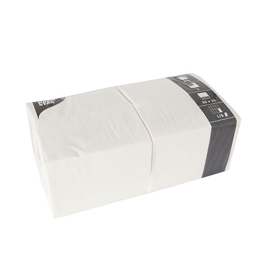 Servett, 3-lags 1/8-vikt 33 cm x 33 cm vit 1