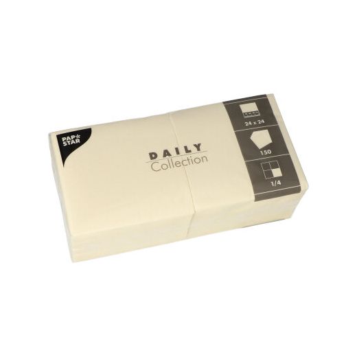 Servetter "DAILY Collection" 1/4-vikt 24 cm x 24 cm creme 1