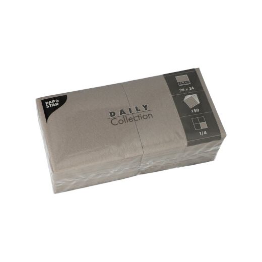 Servetter "DAILY Collection" 1/4-vikt 24 cm x 24 cm grå 1