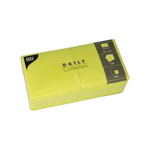 Servetter "DAILY Collection" 1/4-vikt 24 cm x 24 cm limegrön 1