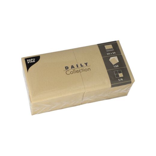 Servetter "DAILY Collection" 1/4-vikt 24 cm x 24 cm sand 1