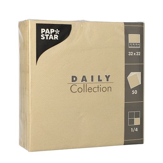 Servetter "DAILY Collection" 1/4-vikt 32 cm x 32 cm sand 1